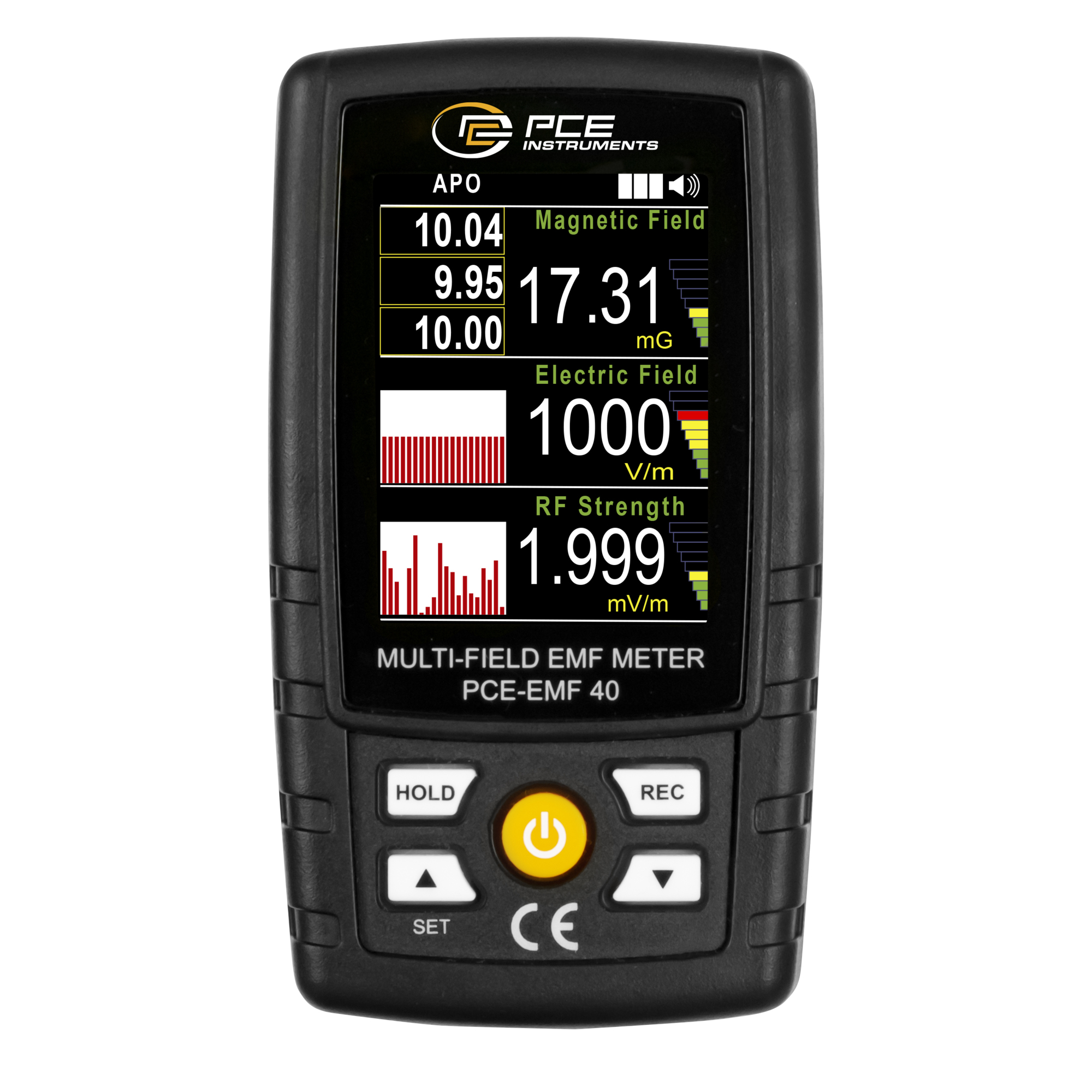 PCE Multi-Field EMF Meter — Measures Up to 2 mG, X/Y/Z Axis, Model# PCE-EMF 40